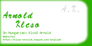 arnold klcso business card